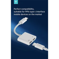 Devia Smart Series Type-C - 2xType-C audio adapter fehér (ST354137)