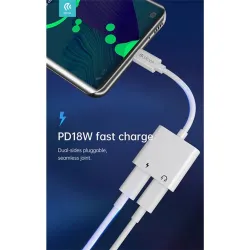 Devia Smart Series Type-C - 2xType-C audio adapter fehér (ST354137)