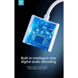 Devia Smart Series Type-C - 2xType-C audio adapter fehér (ST354137)
