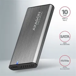 Axagon EEM2-SG2 M.2 külső SSD ház szürke