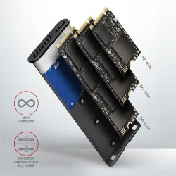 Axagon EEM2-SG2 M.2 külső SSD ház szürke