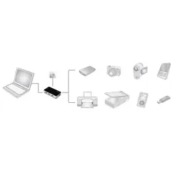 Digitus DA-70231 4-portos USB3.0 hub fekete