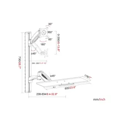 Digitus DA-90354 Flexible Wall Mount For Workspaces Grey