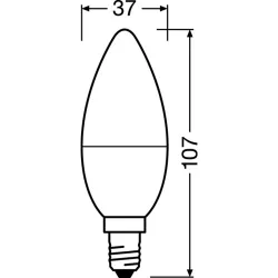 Osram Star+ RGBW/matt búra/5,5W/470lm/2700K/E14 távirányítható LED gyertya izzó