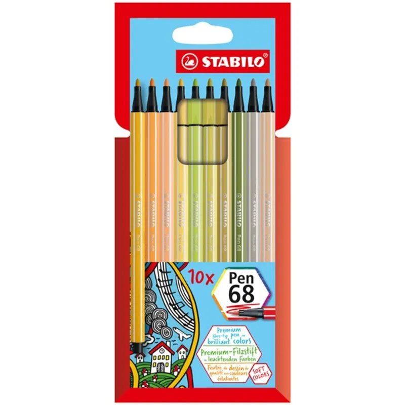 Stabilo Pen 68 10 db/csomag rostirón készlet Stabilo Pen 68 10 db/csomag rostirón készlet