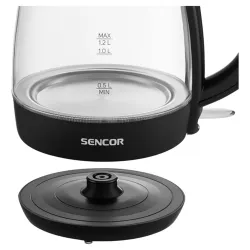 Sencor SWK 2300BK 1,2L-es fekete üveg vízforraló