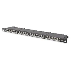 Digitus DN-91624S-SL-SH patch panel 24 port 0.5U 19" CAT6 árnyékolt fekete