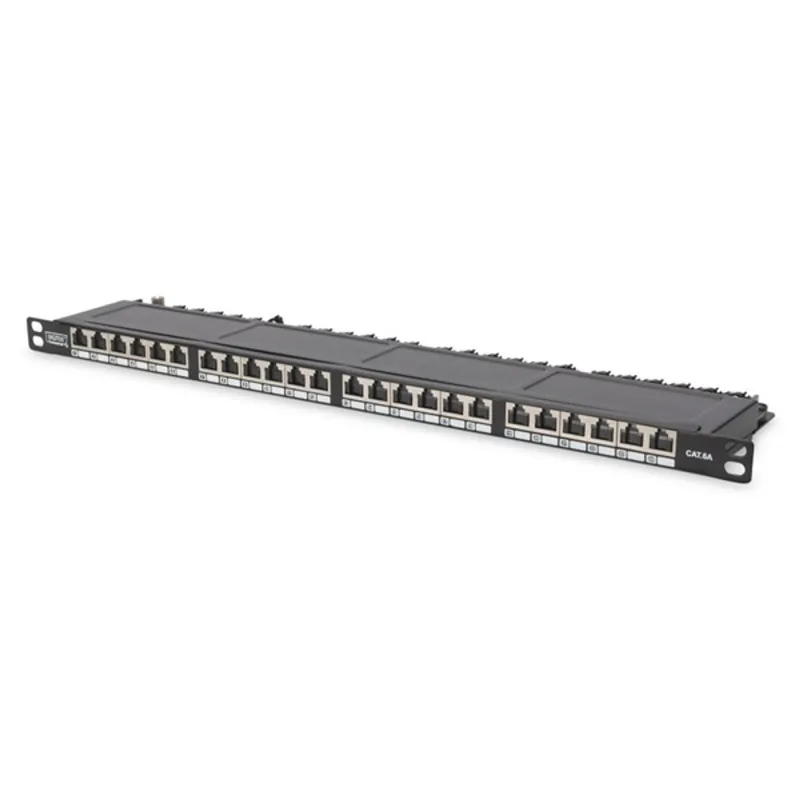 Digitus DN-91624S-SL-SH patch panel 24 port 0.5U 19" CAT6 árnyékolt fekete Digitus DN-91624S-SL-SH patch panel 24 port 0.5U 19" CAT6 árnyékolt fekete