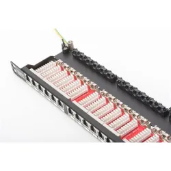 Digitus DN-91624S-SL-SH patch panel 24 port 0.5U 19" CAT6 árnyékolt fekete
