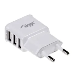 Akyga AK-CH-05 USB Adapter 100-240V/5V/3.1A 3USB White