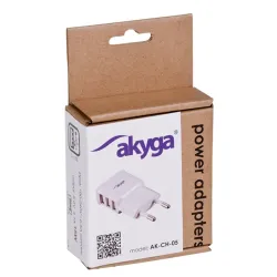 Akyga AK-CH-05 USB Adapter 100-240V/5V/3.1A 3USB White