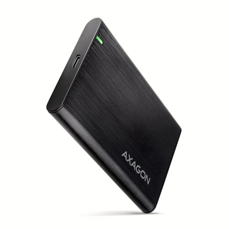 Axagon EE25-A6C USB 3.2 fekete csavar nélküli külső alumínium 2,5" HDD/SSD ház Axagon EE25-A6C USB 3.2 fekete csavar nélküli külső alumínium 2,5" HDD/SSD ház