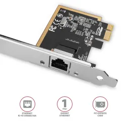 Axagon PCEE-GRF 1Gb/s PCIe x1 RJ45 hálózati adapter low profile