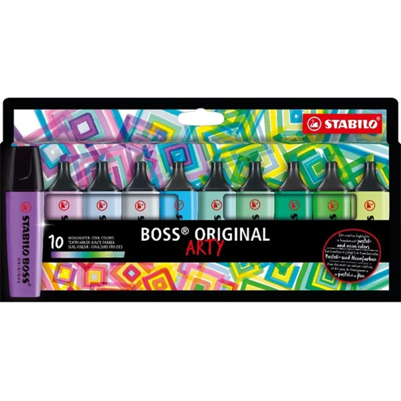 STABILO BOSS ORIGINAL ARTY hideg színek 10 db/csomag szövegkiemelő készlet STABILO BOSS ORIGINAL ARTY hideg színek 10 db/csomag szövegkiemelő készlet