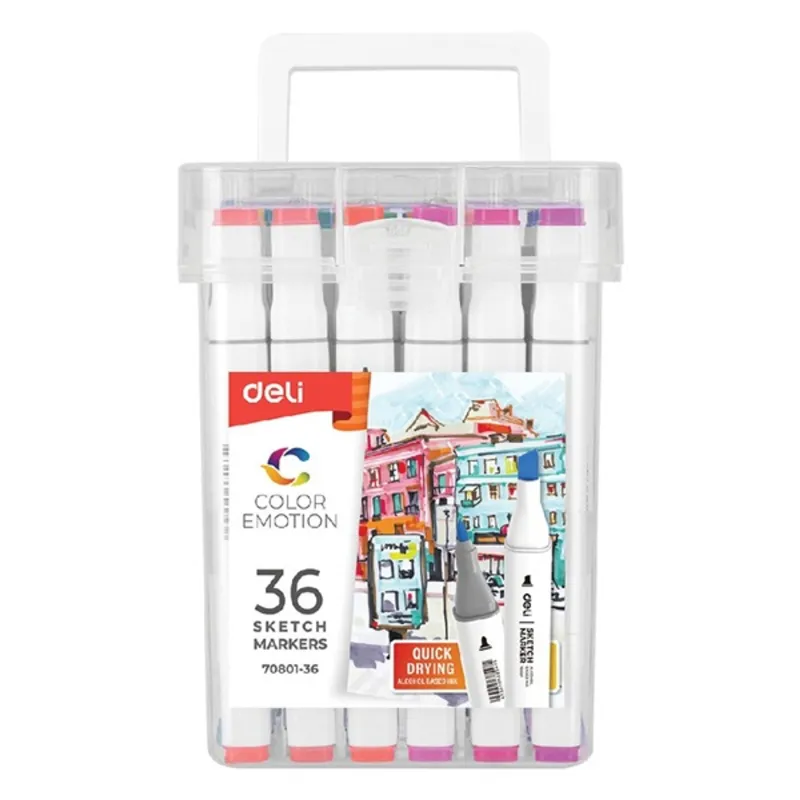 Deli Color Emotion 36 darabos kétvégű sketch markerkészlet Deli Color Emotion 36 darabos kétvégű sketch markerkészlet
