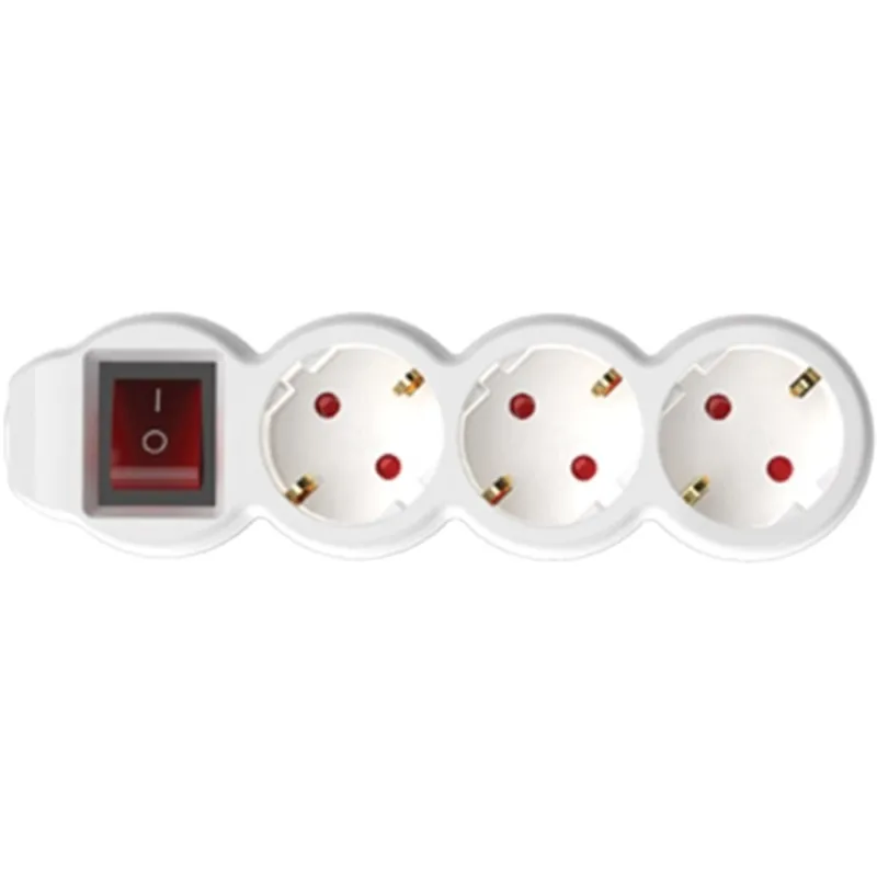 Home NV 3K/WH/1,5 3 aljzat 1,5 méter 3x1,5mm2 fehér kapcsolós elosztó Home NV 3K/WH/1,5 3 aljzat 1,5 méter 3x1,5mm2 fehér kapcsolós elosztó
