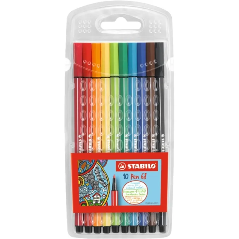 Stabilo Pen 68 10db-os vegyes színű rostirón készlet Stabilo Pen 68 10db-os vegyes színű rostirón készlet