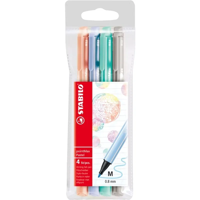 Stabilo PointMAX 4db-os vegyes színű rostirón készlet Stabilo PointMAX 4db-os vegyes színű rostirón készlet