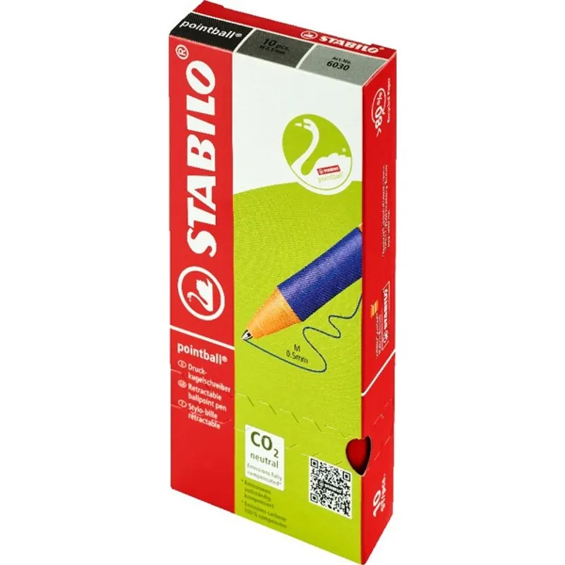 Stabilo pointball 10db/csomag piros nyomógombos golyóstoll Stabilo pointball 10db/csomag piros nyomógombos golyóstoll
