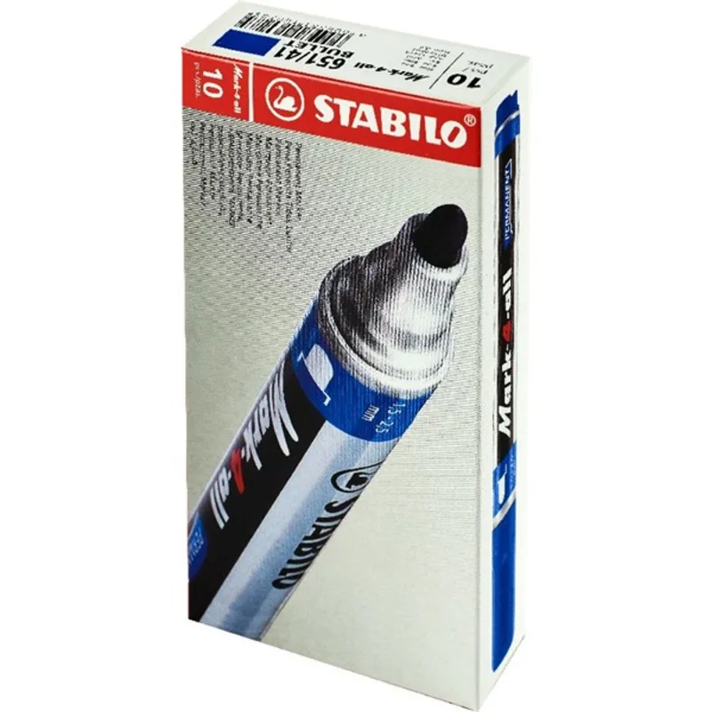 Stabilo Mark-4-All 10db/csomag kék gömb hegyű alkoholos marker Stabilo Mark-4-All 10db/csomag kék gömb hegyű alkoholos marker