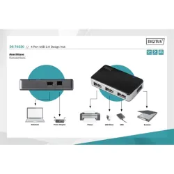 Digitus USB 2.0 4-port Hub fekete (DA-70220)
