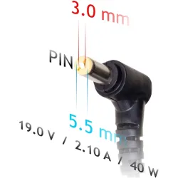 Akyga 19V / 2.1A 40W 5.5x3.0mm SAMSUNG notebook töltő adapter - AK-ND-48