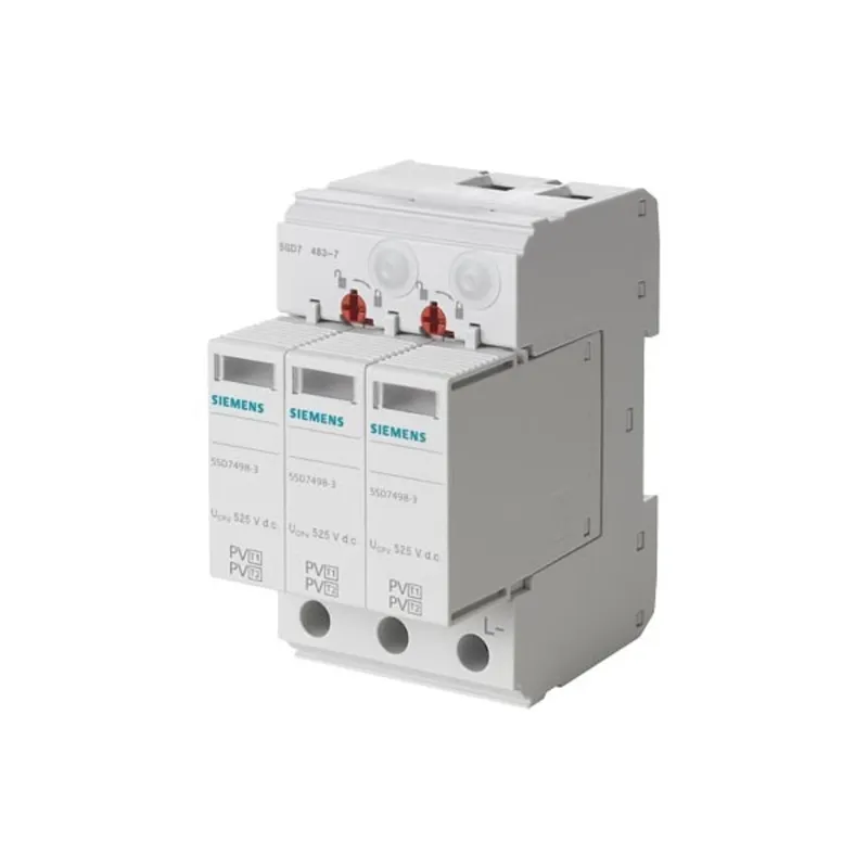 Siemes 5SD7483-6 T1/T2, UC 1050V DC szigetelt és földelt PV rendszerekhez túlfeszültség levezető Siemes 5SD7483-6 T1/T2, UC 1050V DC szigetelt és földelt PV rendszerekhez túlfeszültség levezető