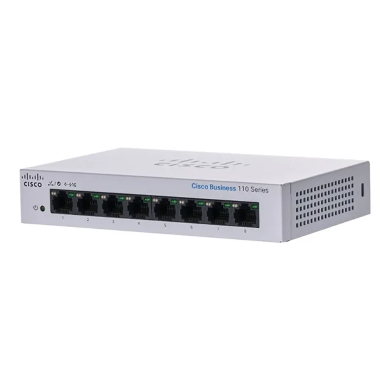 CISCO Switch 8x1000Mbps, Fémházas, Rackes, CBS110-8T-D-EU CISCO Switch 8x1000Mbps, Fémházas, Rackes, CBS110-8T-D-EU