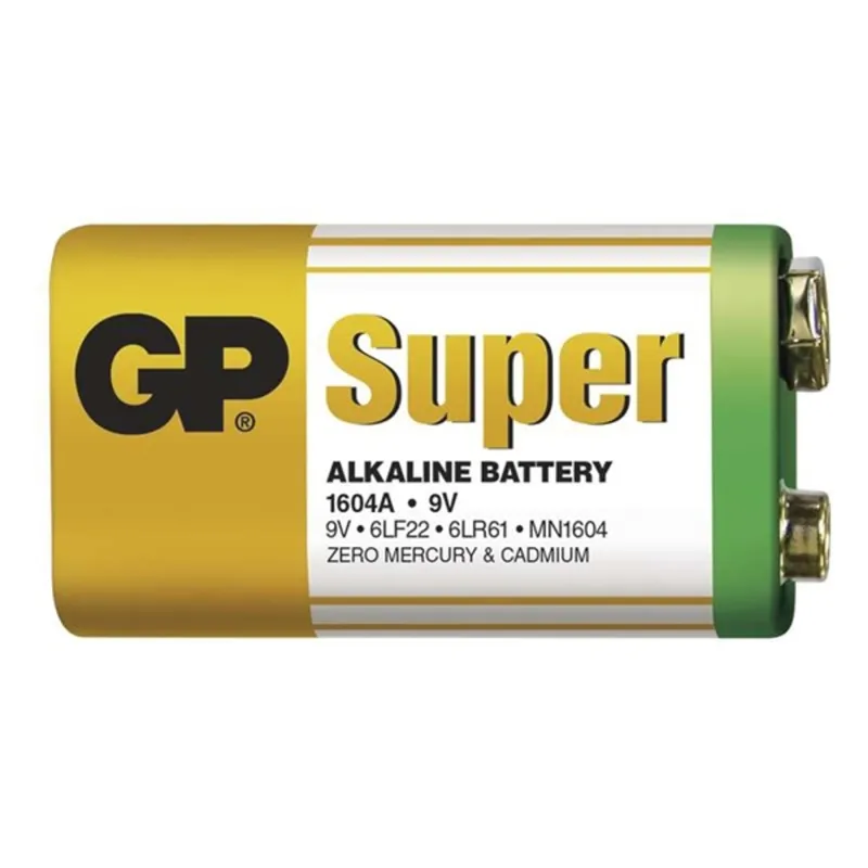 GP Super alkáli 9V (6LF22, 6LR61) 1db/zsugor GP Super alkáli 9V (6LF22, 6LR61) 1db/zsugor