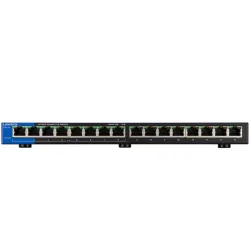 LINKSYS Switch LGS116P, 16x1000Mbps POE+ (16-Port Business Desktop Gigabit PoE+ Switch)