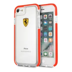 Ferrari iPhone 7 tok átlátszó-piros (FEGLHCP7RE)