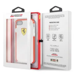 Ferrari iPhone 7 tok átlátszó-piros (FEGLHCP7RE)