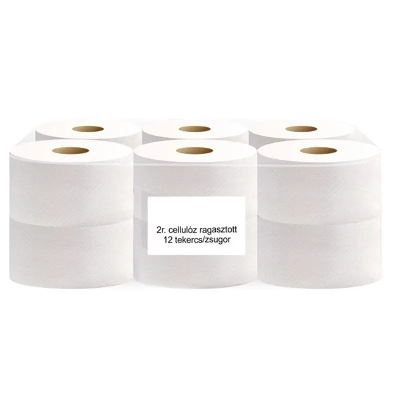 Közületi 2 rétegű 19 cm 100% cellulóz ragasztott PS105 12 tekercs/csomag toalettpapír Közületi 2 rétegű 19 cm 100% cellulóz ragasztott PS105 12 tekercs/csomag toalettpapír