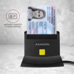 Axagon CRE-SM2 SD, microSD, SIM, Smart Card kártyaolvasó fekete