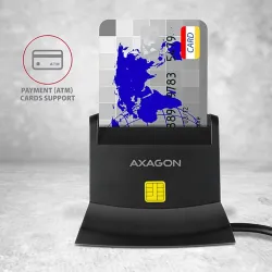 Axagon CRE-SM2 SD, microSD, SIM, Smart Card kártyaolvasó fekete