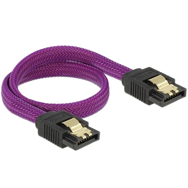 DELOCK SATA cable straight/straight metal purple Premium 30cm (83690) DELOCK SATA cable straight/straight metal purple Premium 30cm (83690)