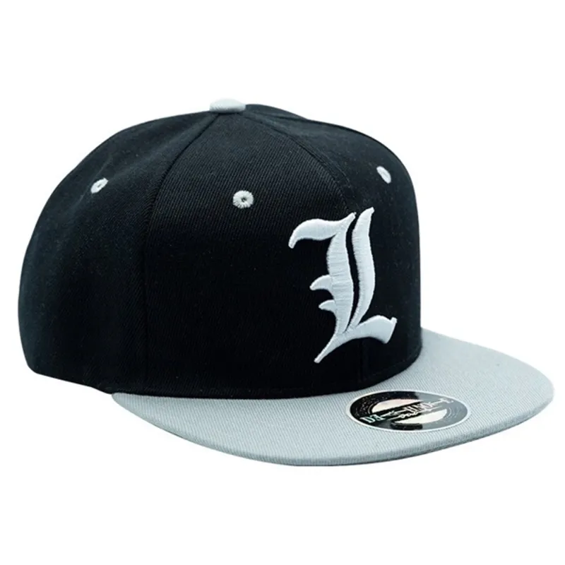 Deat Note "L" fekete/szürke snapback sapka Deat Note "L" fekete/szürke snapback sapka