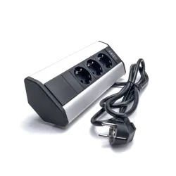 TOO PPS-314-3S IP20, 3x 2P+F, ezüst asztalra rögzíthető elosztó