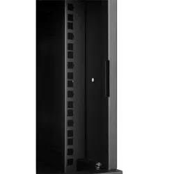 Rack szekrény Stalflex RC10-6U-300GB 10" 6U 300 mm mély lapra szerelt fekete üveg ajtós fali