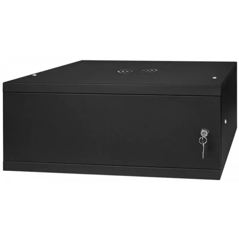 Stalflex RC19-4U-350MB 19" 4U 350 mm mély lapraszerelt fekete fém ajtós fali rack szekrény Stalflex RC19-4U-350MB 19" 4U 350 mm mély lapraszerelt fekete fém ajtós fali rack szekrény