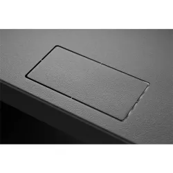 Stalflex RC19-4U-350MB 19" 4U 350 mm mély lapraszerelt fekete fém ajtós fali rack szekrény