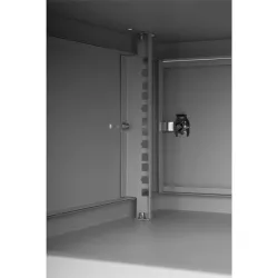Stalflex RC19-4U-350MG 19" 4U 350 mm mély lapraszerelt szürke fém ajtós fali rack szekrény