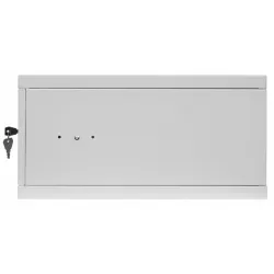 Stalflex RC19-4U-350MG 19" 4U 350 mm mély lapraszerelt szürke fém ajtós fali rack szekrény