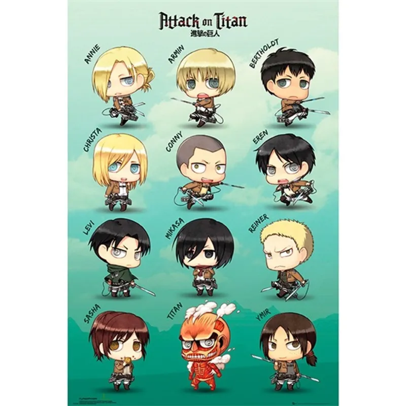 Attack on Titan "Chibi characters" 91,5x61 cm poszter Attack on Titan "Chibi characters" 91,5x61 cm poszter