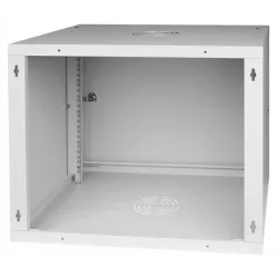 Stalflex RC19-9U-450MG 19" 9U 450 mm mély lapraszerelt szürke fém ajtós fali rack szekrény