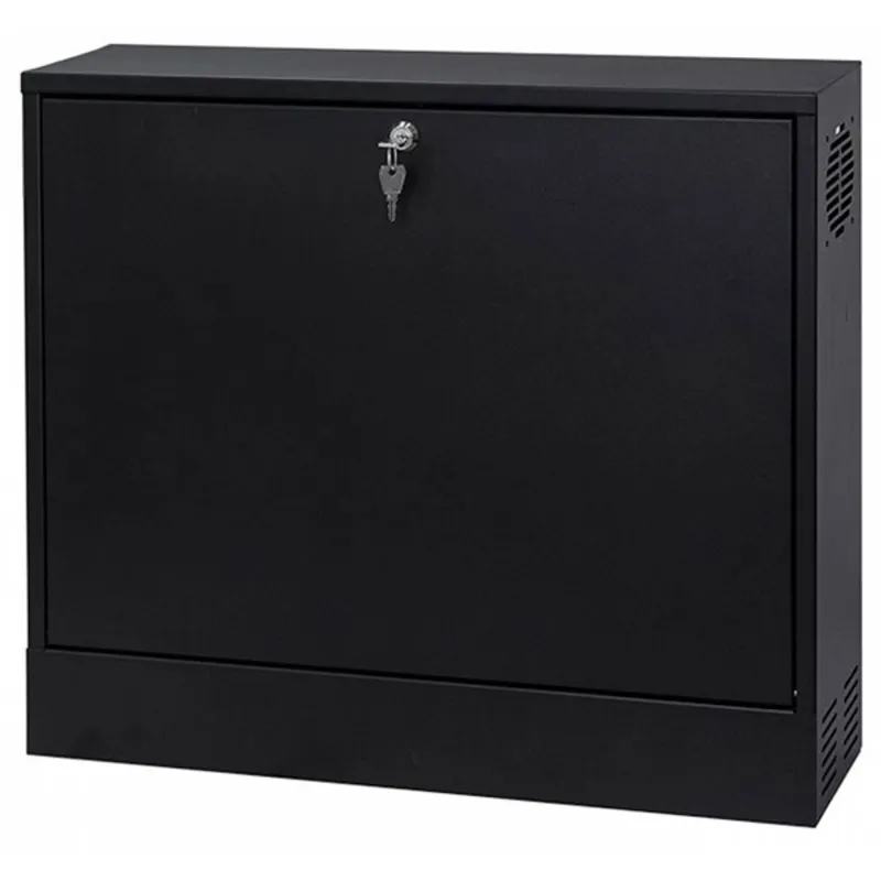 Stalflex CR19-2U-130-B 19" 2U 130mm mély fekete fém ajtós fali rack szekrény Stalflex CR19-2U-130-B 19" 2U 130mm mély fekete fém ajtós fali rack szekrény