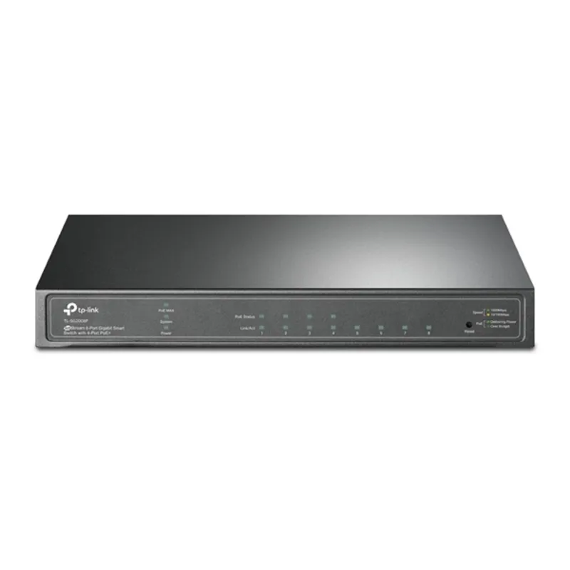 TP-LINK Switch 8x1000Mbps (4xPOE+), Menedzselhető, TL-SG2008P TP-LINK Switch 8x1000Mbps (4xPOE+), Menedzselhető, TL-SG2008P