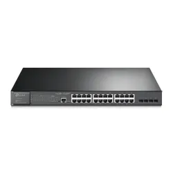 TP-Link JetStream Switch 24x1000Mbps, 24xPOE+ + 4x1Gigabit SFP+ plusz  2 konzol port, menedzselhető (TL-SG3428MP)