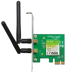 TP-LINK 300MBit/s WLAN-N PCI Express-Adapter Atheros-Chipsatz 2T2R 2.4GHz 802.11b/g/n 2 removeable antennas