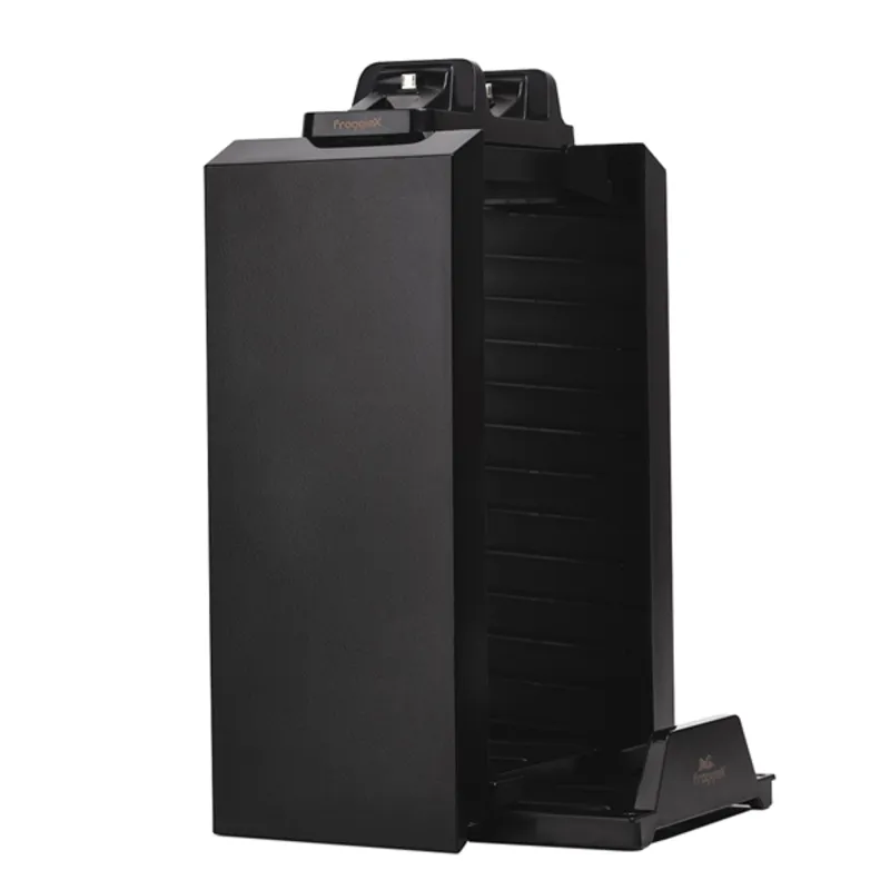 FroggieX Charge & Disc Tower PS4 játék tartó és dupla töltő állvány fekete (FX-P4-C1-B) FroggieX Charge & Disc Tower PS4 játék tartó és dupla töltő állvány fekete (FX-P4-C1-B)